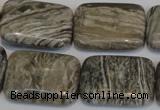 CSL70 15.5 inches 18*25mm rectangle silver leaf jasper beads wholesale