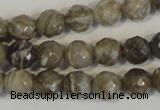 CSL91 15.5 inches 6mm faceted round silver leaf jasper beads wholesale