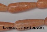 CSM15 15.5 inches 10*30mm teardrop salmon stone beads wholesale