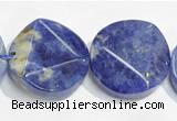 CSO03 15.5 inches 15mm faceted coin A grade sodalite beads