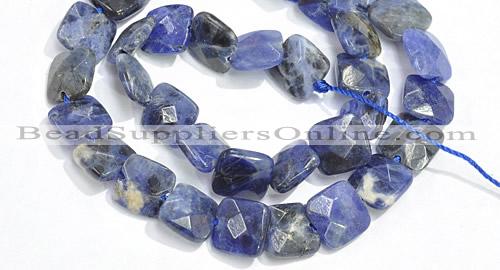 CSO05 15.5 inches A grade 8mm faceted square sodalite beads