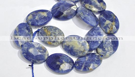 CSO25 15.5 inches A grade 8*12mm faceted oval sodalite beads