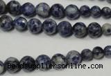 CSO310 15.5 inches 6mm – 14mm faceted round blue spot stone beads