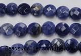 CSO36 15.5 inches 8mm faceted coin sodalite gemstone beads