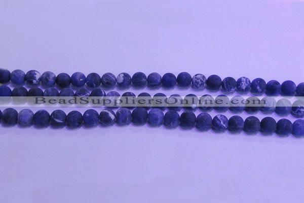 CSO454 15.5 inches 6mm round matte sodalite gemstone beads