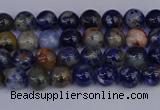 CSO510 15.5 inches 4mm round orange sodalite beads wholesale