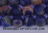 CSO523 15.5 inches 10mm round matte orange sodalite beads wholesale