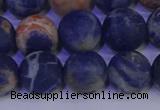 CSO525 15.5 inches 14mm round matte orange sodalite beads wholesale