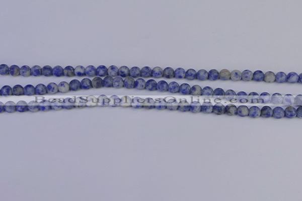 CSO530 15.5 inches 4mm round matte African sodalite beads wholesale