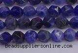 CSO551 15.5 inches 6mm faceted nuggets sodalite gemstone beads