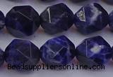 CSO554 15.5 inches 12mm faceted nuggets sodalite gemstone beads