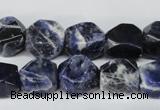 CSO56 15.5 inches 10*14mm faceted nuggets sodalite gemstone beads