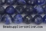 CSO560 15.5 inches 8mm faceted round sodalite gemstone beads