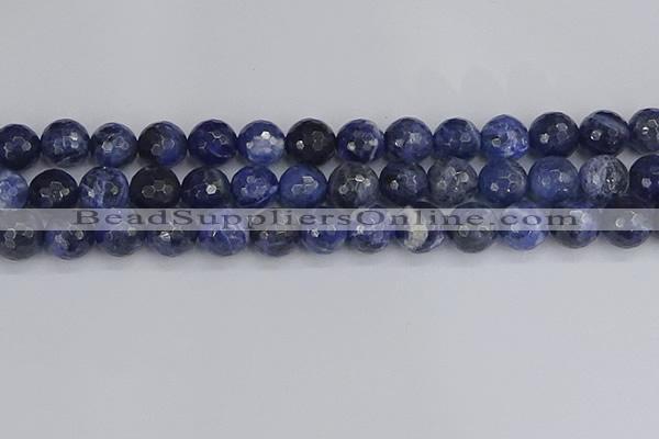 CSO562 15.5 inches 12mm faceted round sodalite gemstone beads