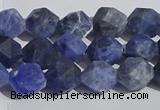 CSO566 15.5 inches 8mm faceted nuggets matte sodalite beads