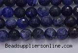 CSO600 15.5 inches 4mm faceted round sodalite gemstone beads