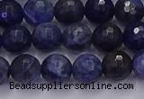 CSO602 15.5 inches 8mm faceted round sodalite gemstone beads