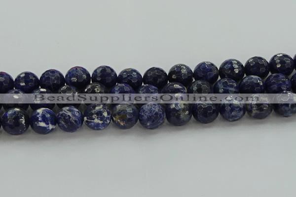 CSO646 15.5 inches 14mm faceted round sodalite gemstone beads