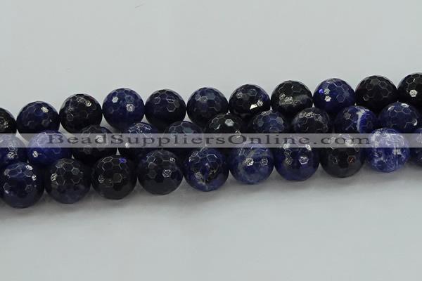 CSO648 15.5 inches 18mm faceted round sodalite gemstone beads