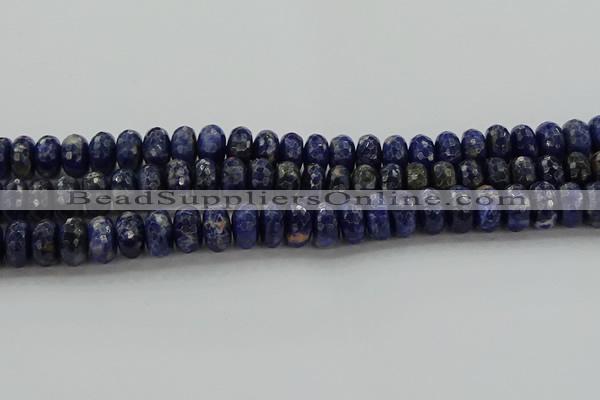 CSO664 15.5 inches 7*12mm faceted rondelle sodalite gemstone beads