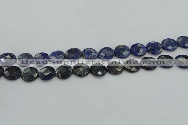 CSO707 15.5 inches 14mm faceted coin sodalite gemstone beads