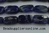 CSO735 15.5 inches 8*12mm faceted rectangle sodalite gemstone beads