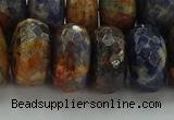 CSO767 15.5 inches 10*18mm faceted rondelle orange sodalite beads