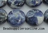 CSO81 15.5 inches 20mm flat round sodalite gemstone beads wholesale