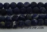 CSO810 15.5 inches 4mm round matte sodalite gemstone beads