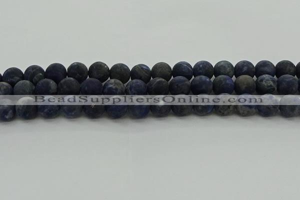 CSO814 15.5 inches 12mm round matte sodalite gemstone beads