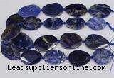 CSO824 15.5 inches 25*35mm - 30*40mm faceted freeform sodalite slab beads