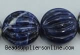 CSO84 15.5 inches 25mm flat round sodalite gemstone beads wholesale