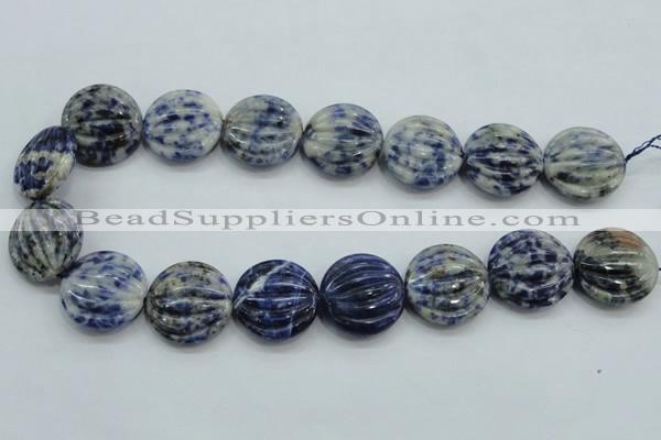 CSO84 15.5 inches 25mm flat round sodalite gemstone beads wholesale