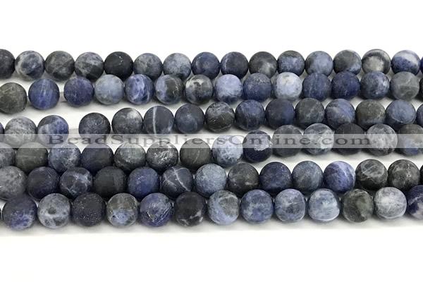 CSO927 15 inches 8mm round matte sodalite beads