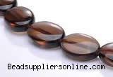 CSQ01 A grade 10*14mm oval natural smoky quartz beads Wholesale