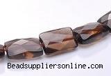 CSQ06 8*12mm faceted rectangle natural smoky quartz beads