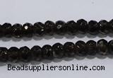 CSQ108 5*7mm faceted rondelle grade AA natural smoky quartz beads