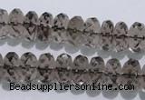 CSQ111 7*12mm faceted rondelle grade AA natural smoky quartz beads