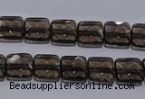 CSQ120 10*10mm facetad square grade AA natural smoky quartz beads