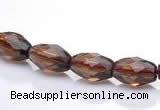 CSQ21 8*13mm faceted rice natural smoky quartz beads wholesale