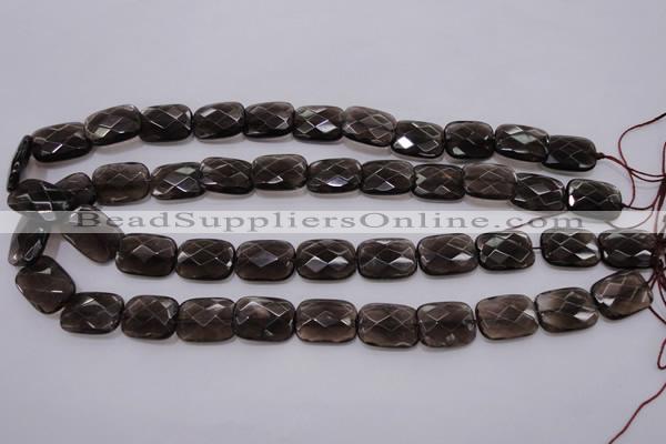 CSQ225 13*18mm faceted rectangle grade AA natural smoky quartz beads