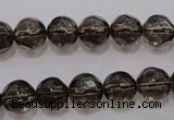 CSQ240 15.5 inches 10mm faceted round grade AA natural smoky quartz beads