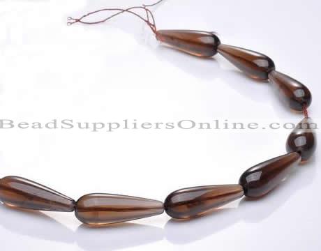 CSQ26 10*30mm teardrop AB grade natural smoky quartz beads