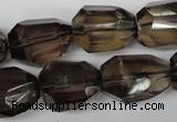 CSQ267 15.5 inches 15*20mm faceted nuggets smoky quartz beads