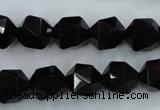 CSQ354 15.5 inches 12mm faceted nuggets smoky quartz beads