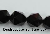 CSQ356 15.5 inches 16mm faceted nuggets smoky quartz beads