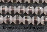 CSQ507 15.5 inches 8mm faceted round matte smoky quartz beads