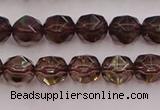 CSQ526 15.5 inches 6mm faceted nuggets smoky quartz gemstone beads