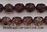 CSQ527 15.5 inches 8mm faceted nuggets smoky quartz gemstone beads