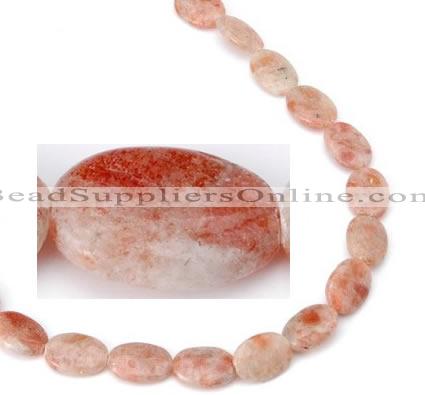 CSS04 13*18mm flat oval natural indian sunstone beads Wholesale